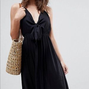 Woven tie front maxi beach dress!